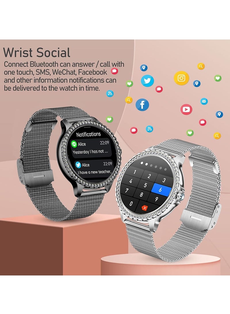 Women's Smartwatch 1.3 Inch Sports SmartWatch With Bluetooth Calling Fitness Tracker Sleep Heart Rate Monitor Smart Watch For Android iOS Pedometer