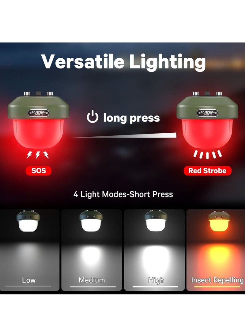 Camping Lantern Rechargeable Portable Waterproof and Multifunctional Light with 6 Modes 150 Lumens for Hurricane Survival Hiking