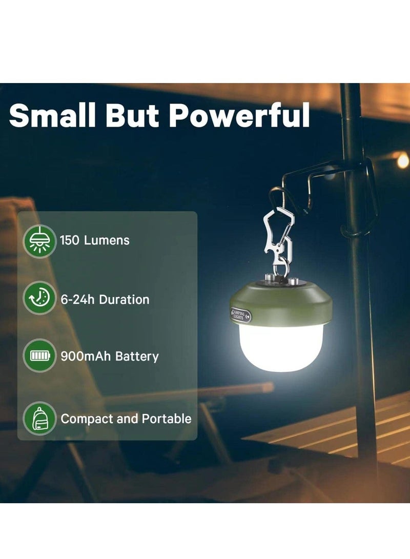 Camping Lantern Rechargeable Portable Waterproof and Multifunctional Light with 6 Modes 150 Lumens for Hurricane Survival Hiking