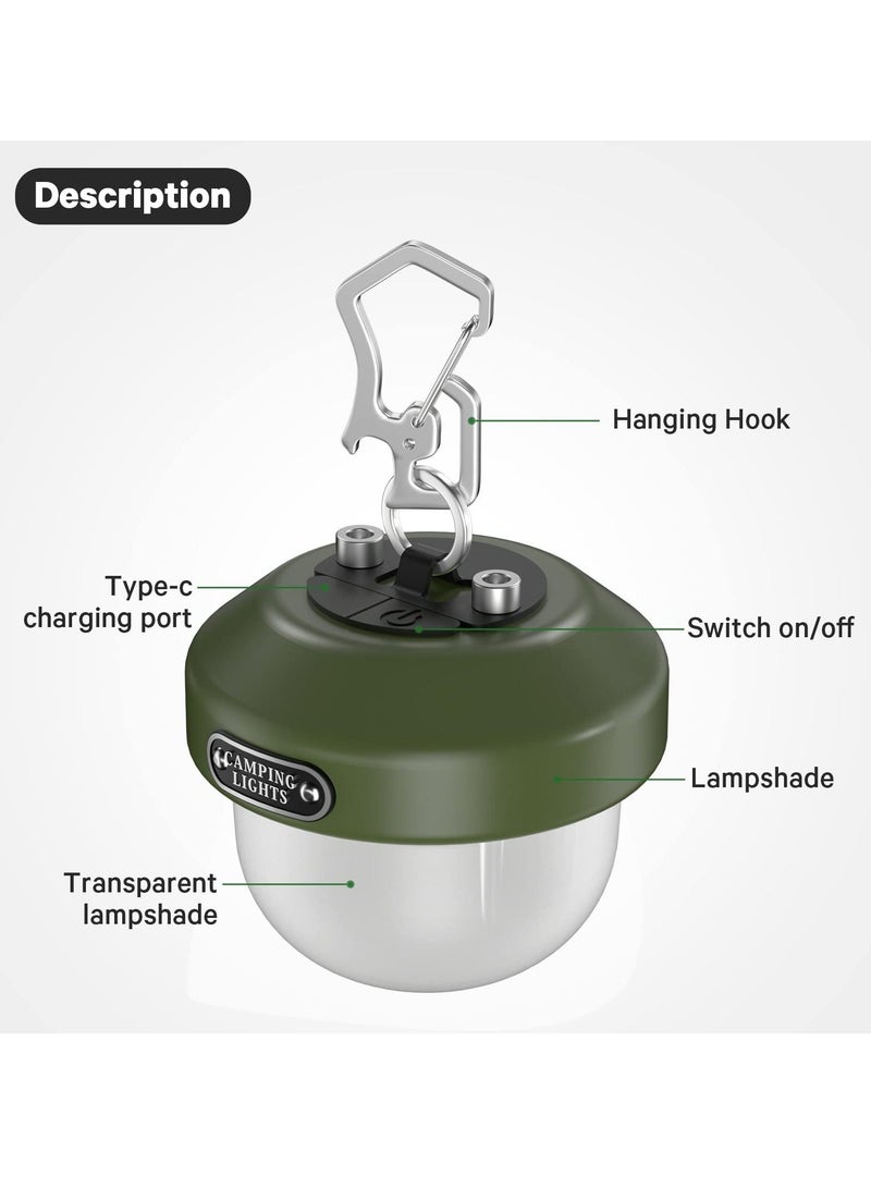 Camping Lantern Rechargeable Portable Waterproof and Multifunctional Light with 6 Modes 150 Lumens for Hurricane Survival Hiking