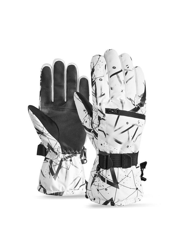 Snow Ski Gloves Waterproof Windproof Winter Thermal Outdoor Warm Mittens Touch Screen Cold Weather Hand for Skiing Driving Running Motorcycle Cycli Men Women L