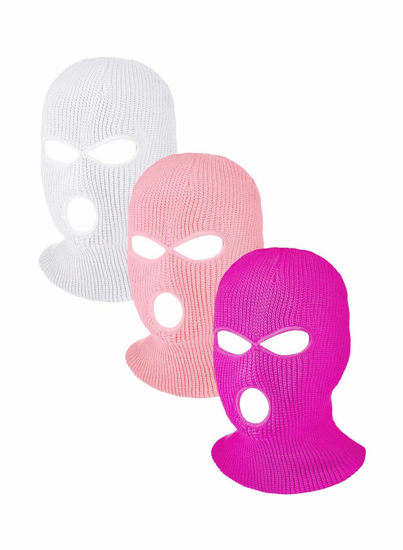 Full Face Cover Windproof Outdoor Sport Knitted Ski Headwrap 3 Pieces