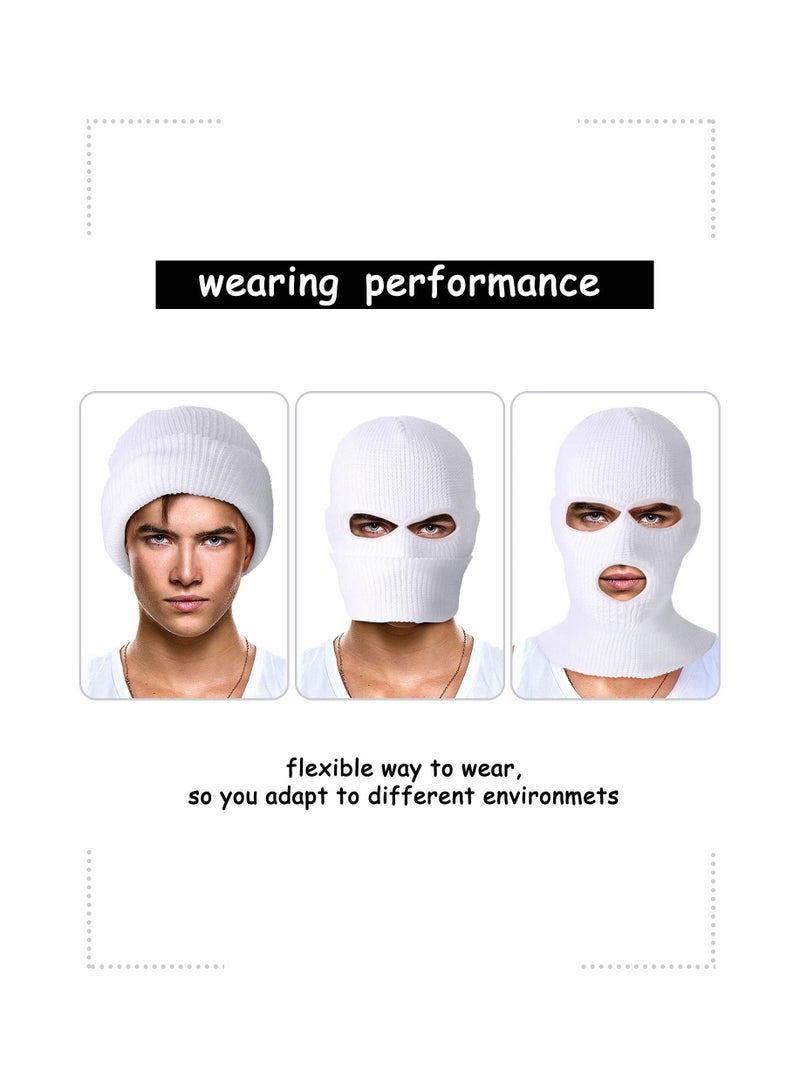 Full Face Cover Windproof Outdoor Sport Knitted Ski Headwrap 3 Pieces
