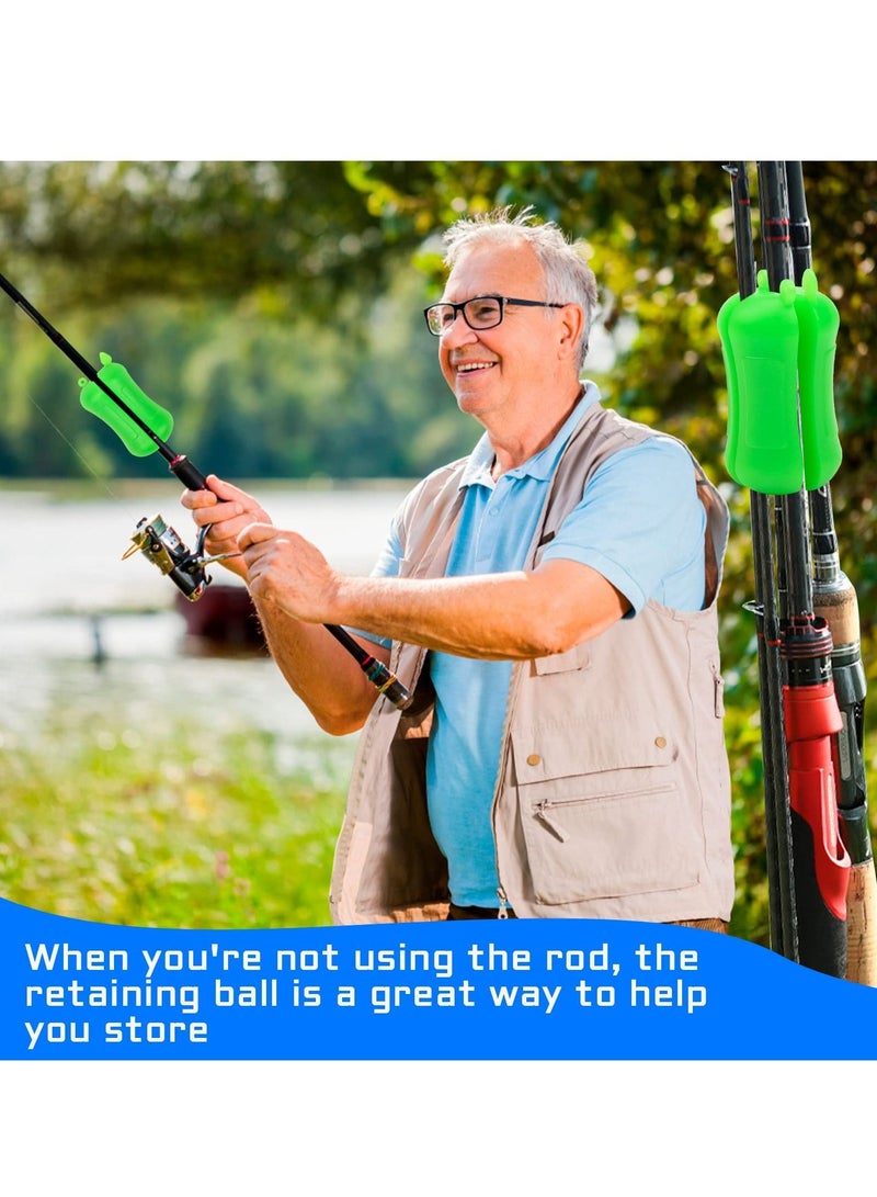 4 Pack Fishing Rod Fixed Ball, Portable Accessories, Reusable Soft Glue Non-slip Stretchy Tie, Suitable for Outdoor Fishing, Boat Supplie
