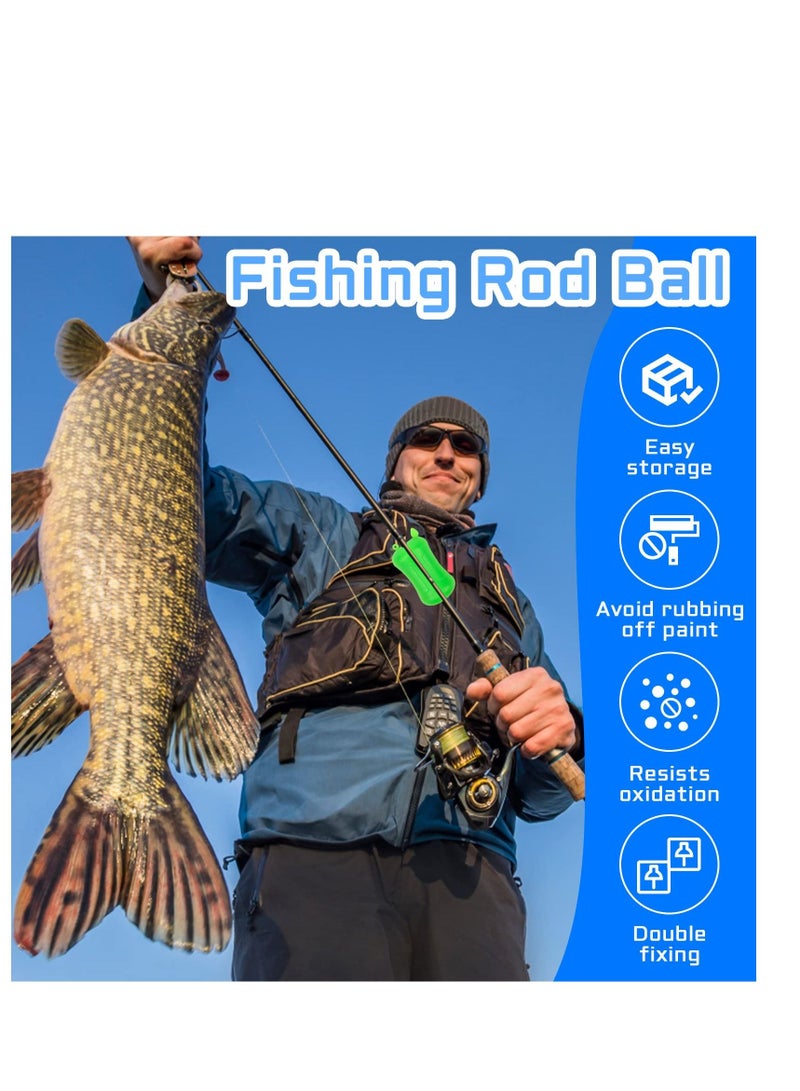 4 Pack Fishing Rod Fixed Ball, Portable Accessories, Reusable Soft Glue Non-slip Stretchy Tie, Suitable for Outdoor Fishing, Boat Supplie