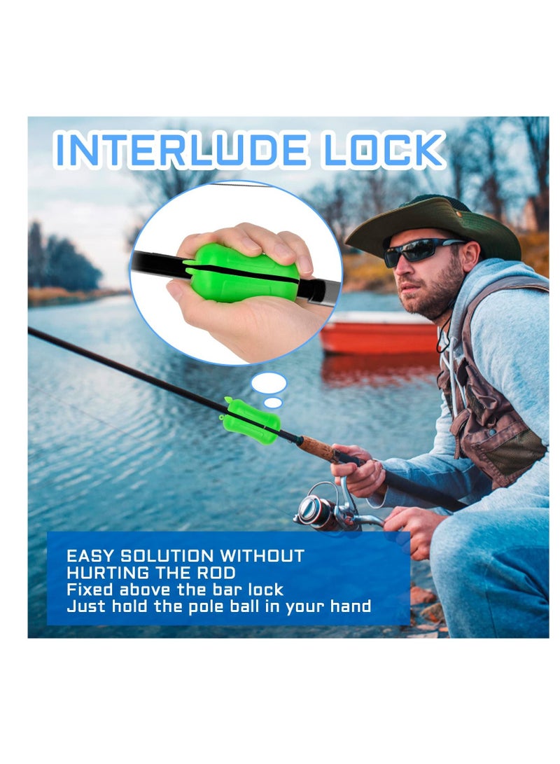 4 Pack Fishing Rod Fixed Ball, Portable Accessories, Reusable Soft Glue Non-slip Stretchy Tie, Suitable for Outdoor Fishing, Boat Supplie