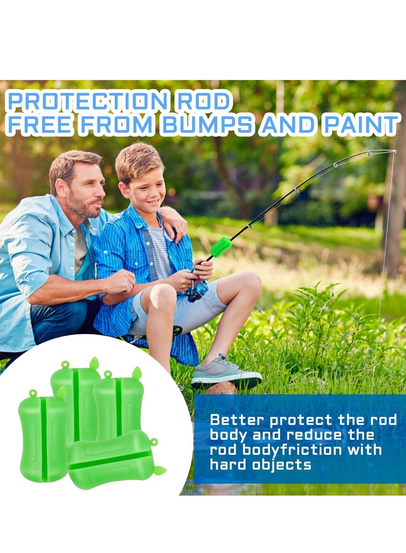 4 Pack Fishing Rod Fixed Ball, Portable Accessories, Reusable Soft Glue Non-slip Stretchy Tie, Suitable for Outdoor Fishing, Boat Supplie