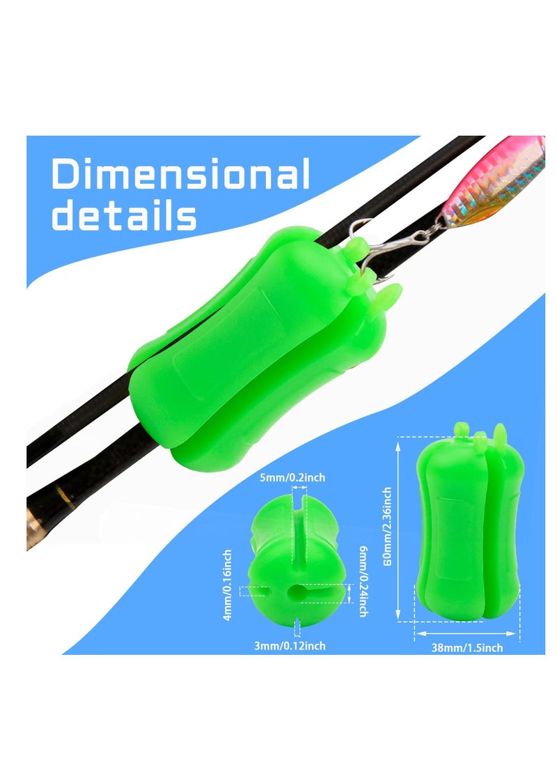 4 Pack Fishing Rod Fixed Ball, Portable Accessories, Reusable Soft Glue Non-slip Stretchy Tie, Suitable for Outdoor Fishing, Boat Supplie