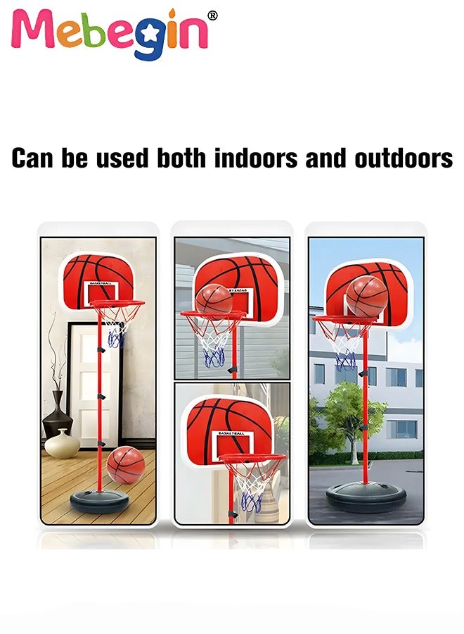 Kids Basketball Hoop with Adjustable Height, Basketball Toy Set with 16*16cm Basketball, Fun Parent-child Interactive Game, Easy to Assemble and Carry, No Restrictions on Use Scenarios