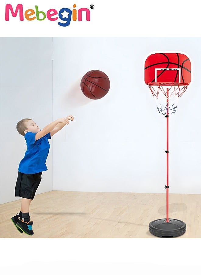 Kids Basketball Hoop with Adjustable Height, Basketball Toy Set with 16*16cm Basketball, Fun Parent-child Interactive Game, Easy to Assemble and Carry, No Restrictions on Use Scenarios