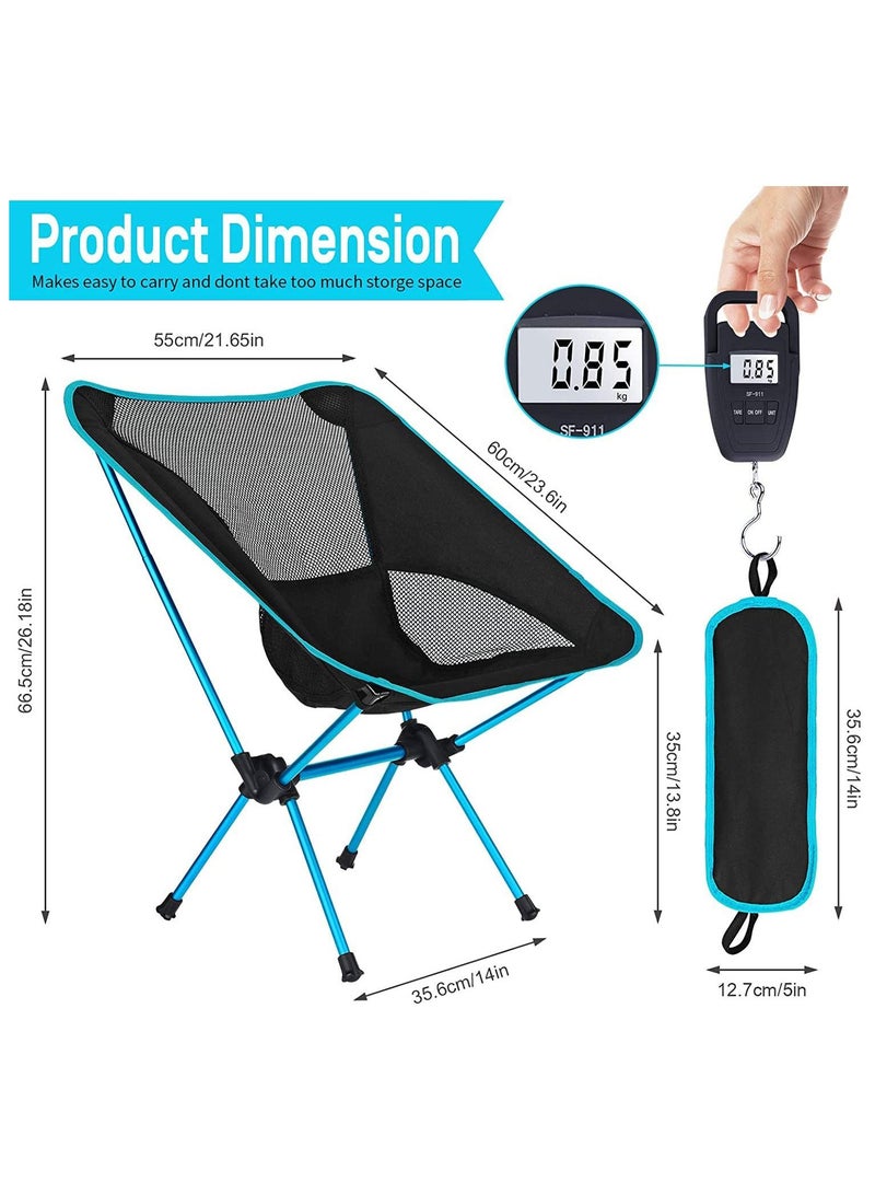 Camping Chairs, 1 Pack Ultralight Portable Compact Folding Beach Chairs Ergonomic Design Durable and Breathable Chair with Carry Bag for Outdoor Backpacking Hiking