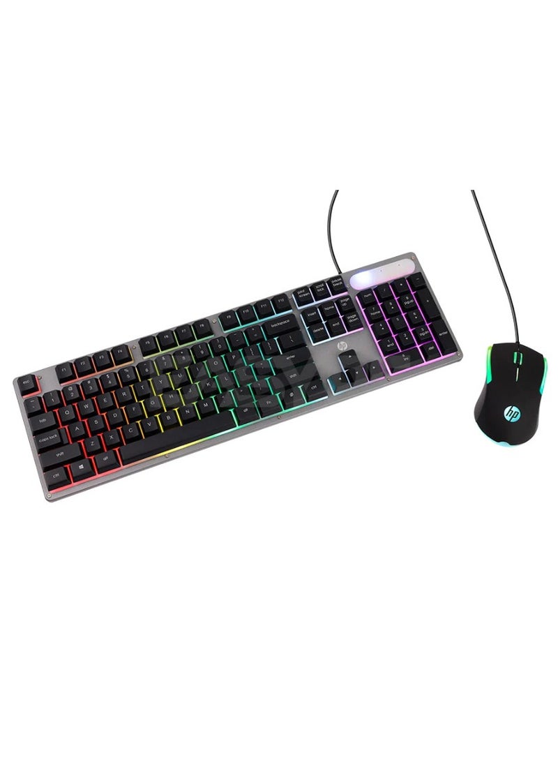 Gaming Keyboard and Mouse Combo KM300F, Wired RGB Backlit Keyboard and Mouse, Rust & Scratch Proof Metal Penal - 6 Speed Adjustable DPI Gaming Mouse and Keyboard with Responsive Keys Black