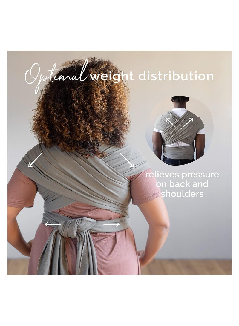 Baby Wrap Carrier Newborn to Toddler - Stretchy Baby Wraps Carrier - Baby Sling - Hands-Free Baby Carrier Wrap - Baby Carrier Sling -Baby Carrier Newborn to Toddler 7-35 lbs (Grey)