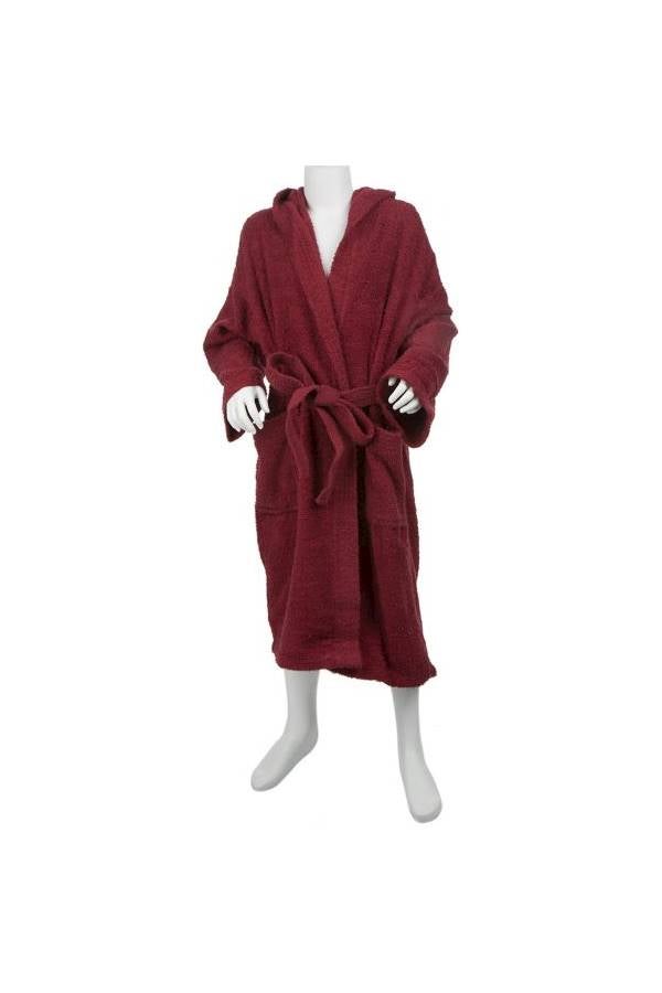 Adult Bath Robe Solid By , BURGUNDY-S Red