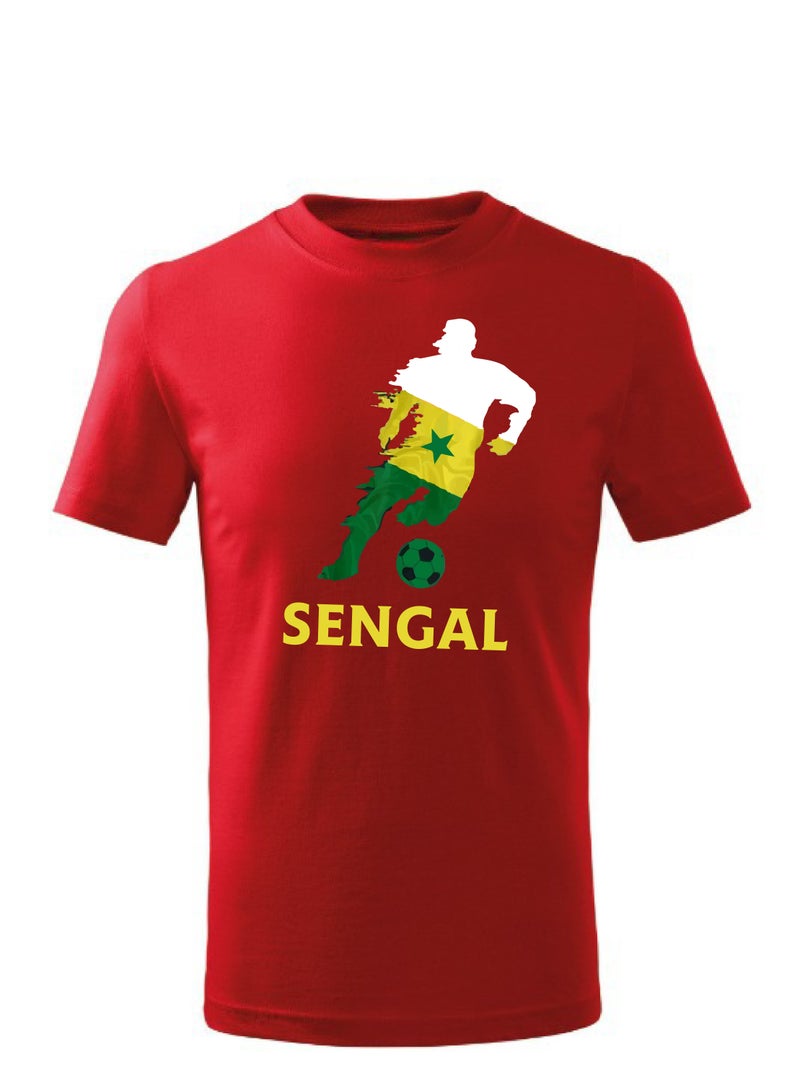 Senegal Football Team World Fans printed T shirts Supporting The Team Football Team Jersey T shirts For Men | Women | Kids to win the cup  (Red)