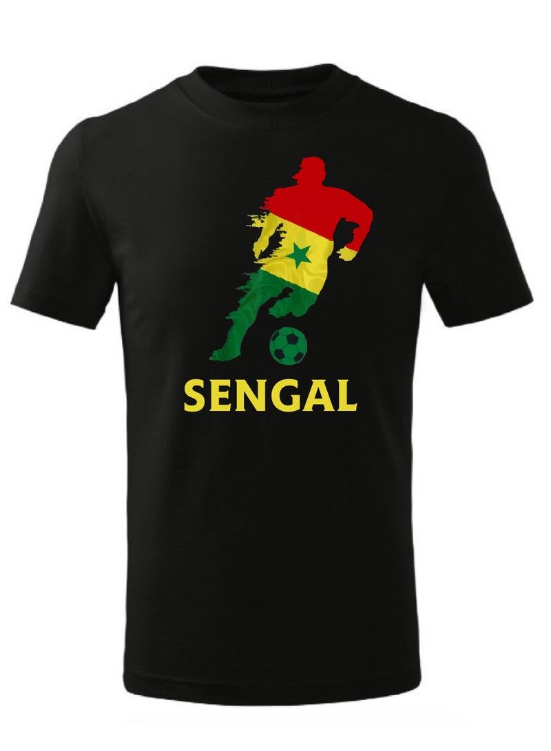 Senegal Football Team World Fans printed T shirts Supporting The Team Football Team Jersey T shirts For Men | Women | Kids to win the cup (Black)