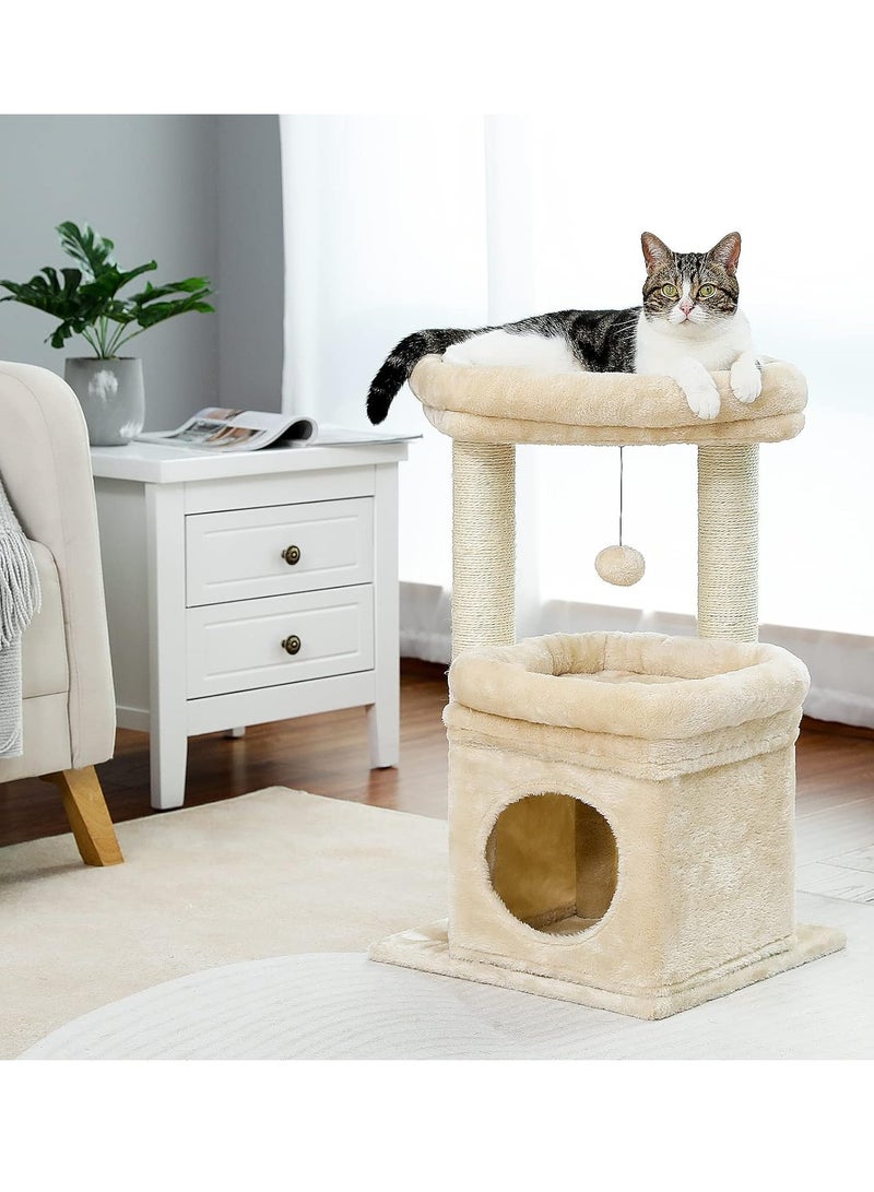 Cat Tree Multi Level Cat Tower with Sisal Covered Scratching Post Cozy Cat Condo and Large Cat Perch for Indoor Cats