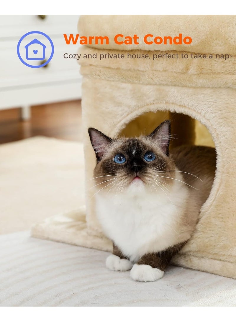 Cat Tree Multi Level Cat Tower with Sisal Covered Scratching Post Cozy Cat Condo and Large Cat Perch for Indoor Cats