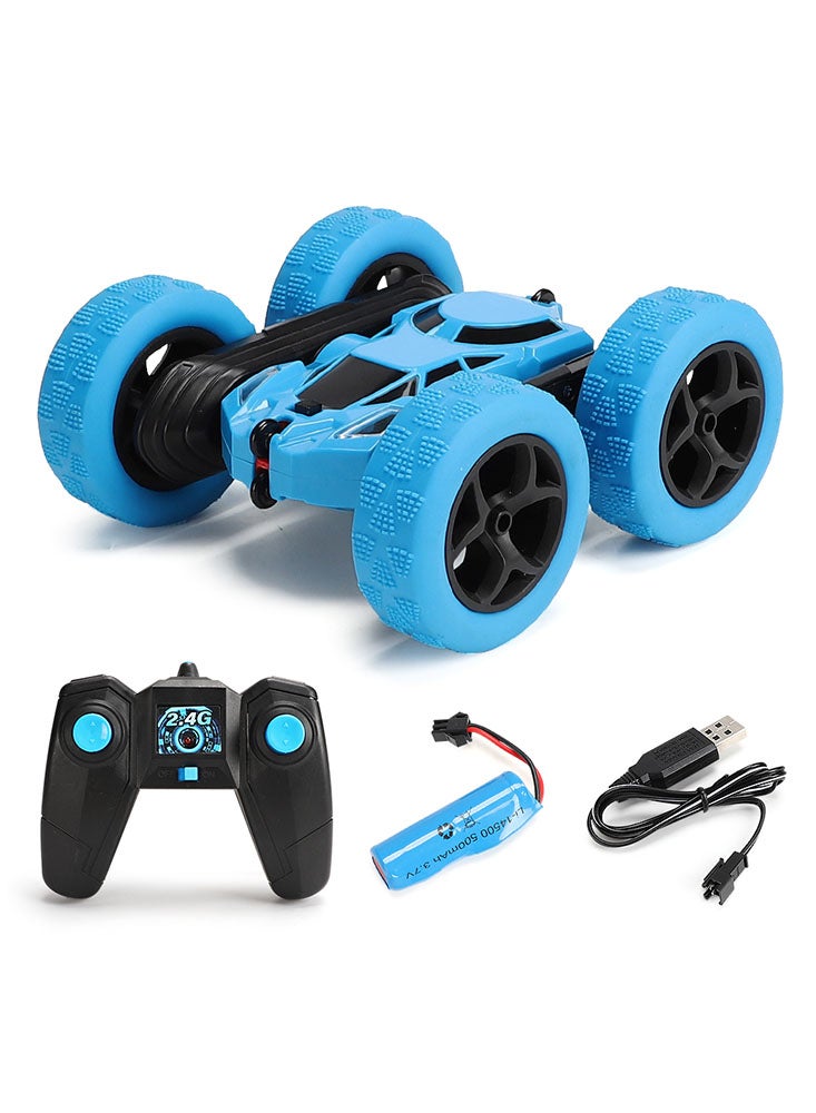 Remote-Controlled RC Stunt Car with Double-Side Body Roll Walking, Dual Front Lights, TRP Material, Vacuum Tires, Powerful Motor, Muddy Terrain Mastery, 360° Rotation, and Wireless Comfort Control