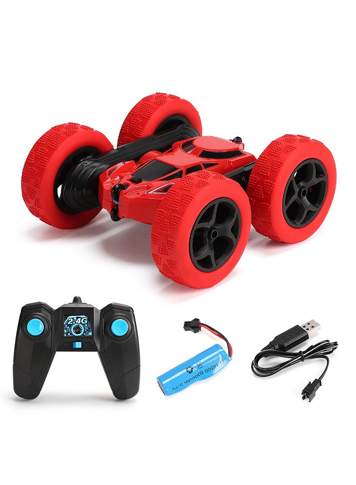 Remote-Controlled RC Stunt Car with Double-Side Body Roll Walking, Dual Front Lights, TRP Material, Vacuum Tires, Powerful Motor, Muddy Terrain Mastery, 360° Rotation, and Wireless Comfort Control