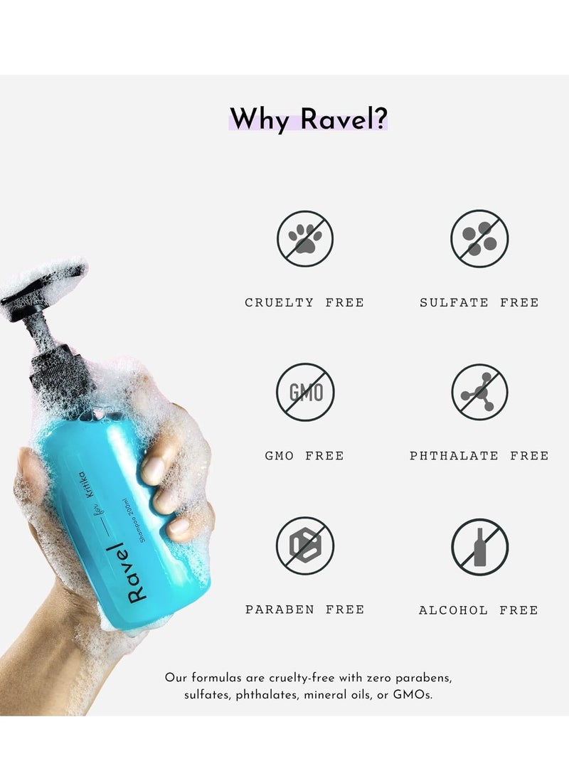 Ravel Customized Hair Fall Control Strengthen Starter Regimen for Dry Scalp Wavy Hair Shampoo 100ML Conditioner 100ML Mask 50ML Serum 15ML Oil 15ML