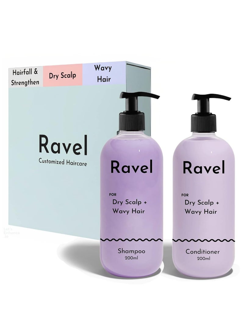 Ravel Customized Hair Fall Control Strengthen Regimen for Dry Scalp Wavy Hair Prevent Hair fall Shampoo 200ML AND Conditioner 200ML