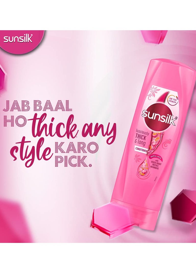 Sunsilk Lusciously Thick Long Shampoo 1L and Thickening Shampoo for Fuller Hair 180ml