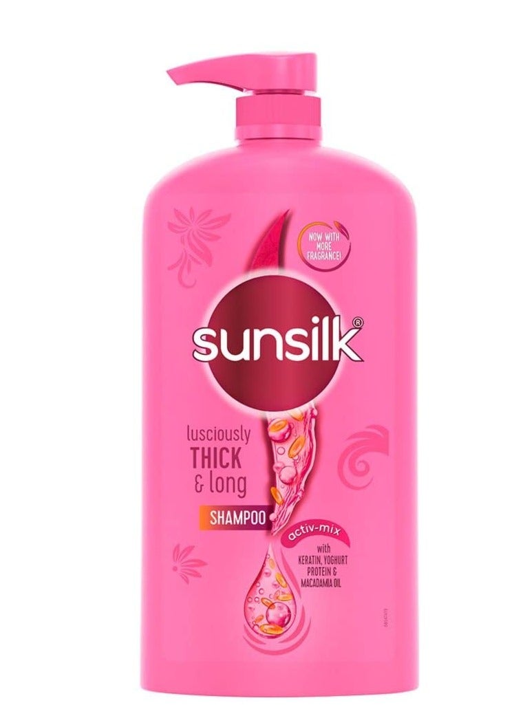 Sunsilk Lusciously Thick Long Shampoo 1L and Thickening Shampoo for Fuller Hair 180ml