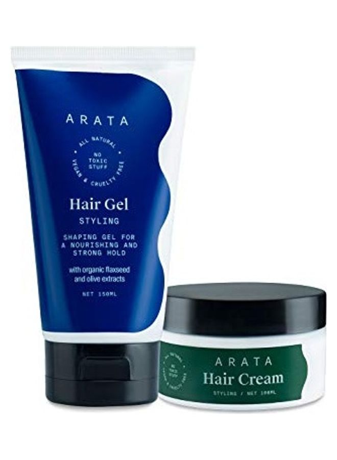 Natural Curl Defining Hair Styling Combo With Gel and Cream Multicolour 250ml