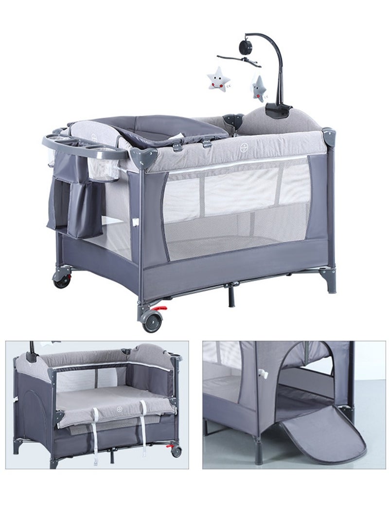 5-In-1 Pack And Play Baby Bedside Sleeper With Bassinet Multifunction Bedside Crib From Newborn To Toddlers