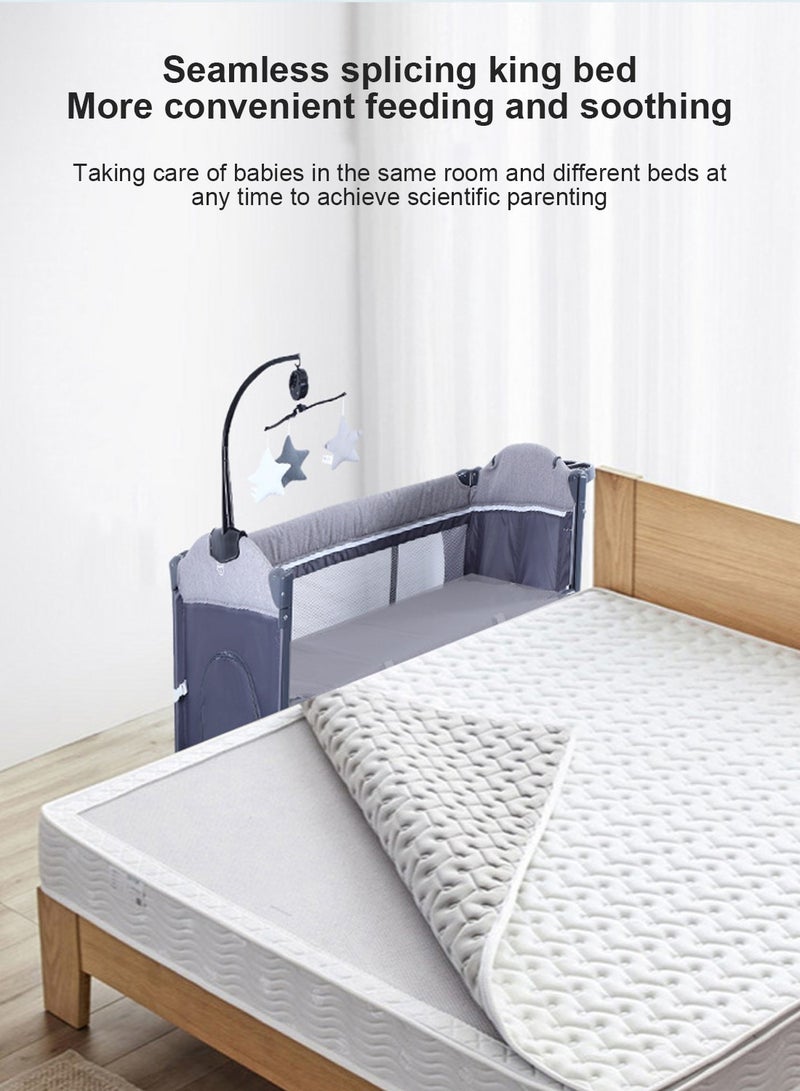 5-In-1 Pack And Play Baby Bedside Sleeper With Bassinet Multifunction Bedside Crib From Newborn To Toddlers