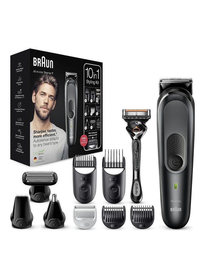All-in-one Trimmer, 10 in 1 Styling Kit,  for Hair, Face, and Body Black