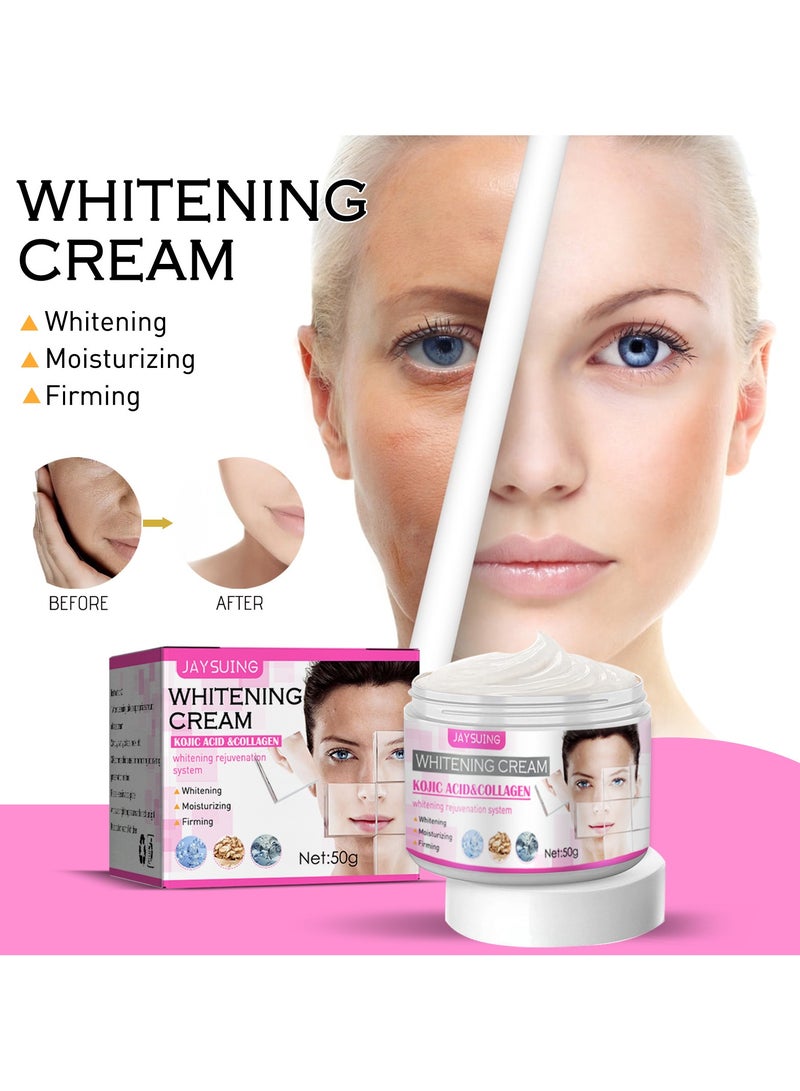 Jaysuing Kojic Acid Facial cream Skin Moisturizing Cream Brightens Skin Tone and Melanin Rejuvenation cream