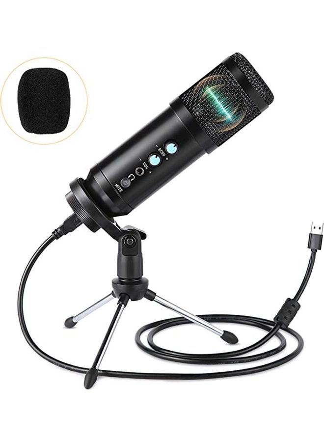 Portable Radio Directional Podcast Condenser Microphone Kit ANY0059 Black