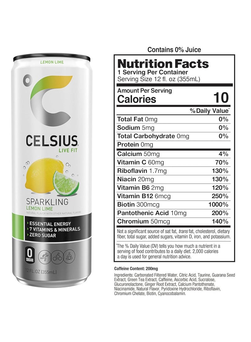 Celsius Fitness Drink 12oz 12/Case Lemon Lime