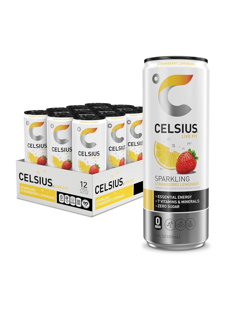 Celsius Fitness Drink 12oz 12/Case Strawberry Lemonade