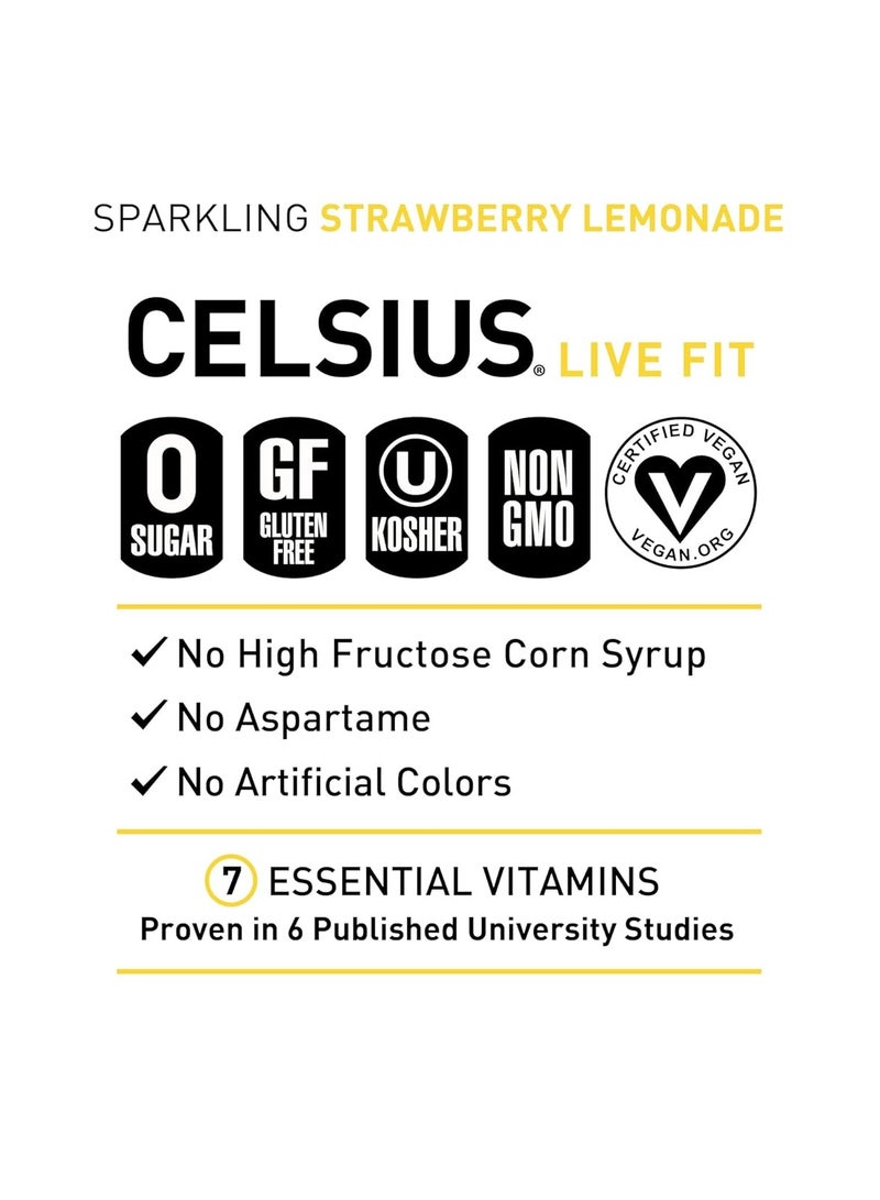 Celsius Fitness Drink 12oz 12/Case Strawberry Lemonade