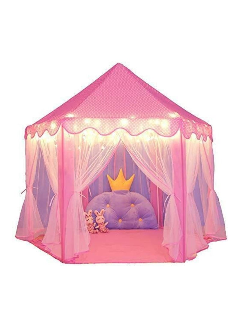 Princess Castle Play Tent Kids House With Star Lights