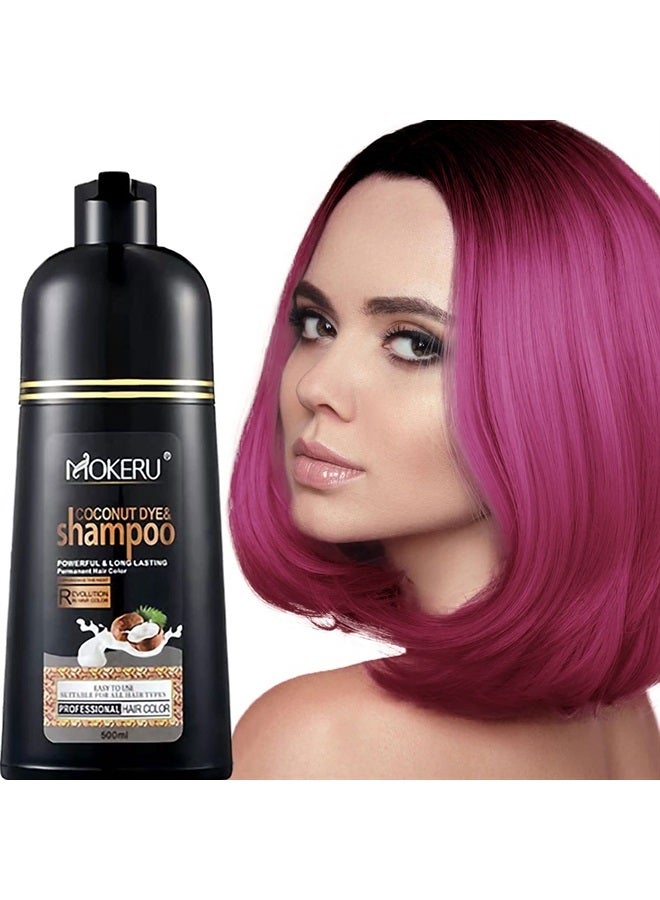 Grape Red Hair Shampoo for Dark Hair-Instant Hair Dye Shampoo 3 in 1 for Women and Men-Herbal Red Shampoo Colors in Minutes & Long Lasting Red Hair Dye 16.90 Fl Oz (Grape Red)