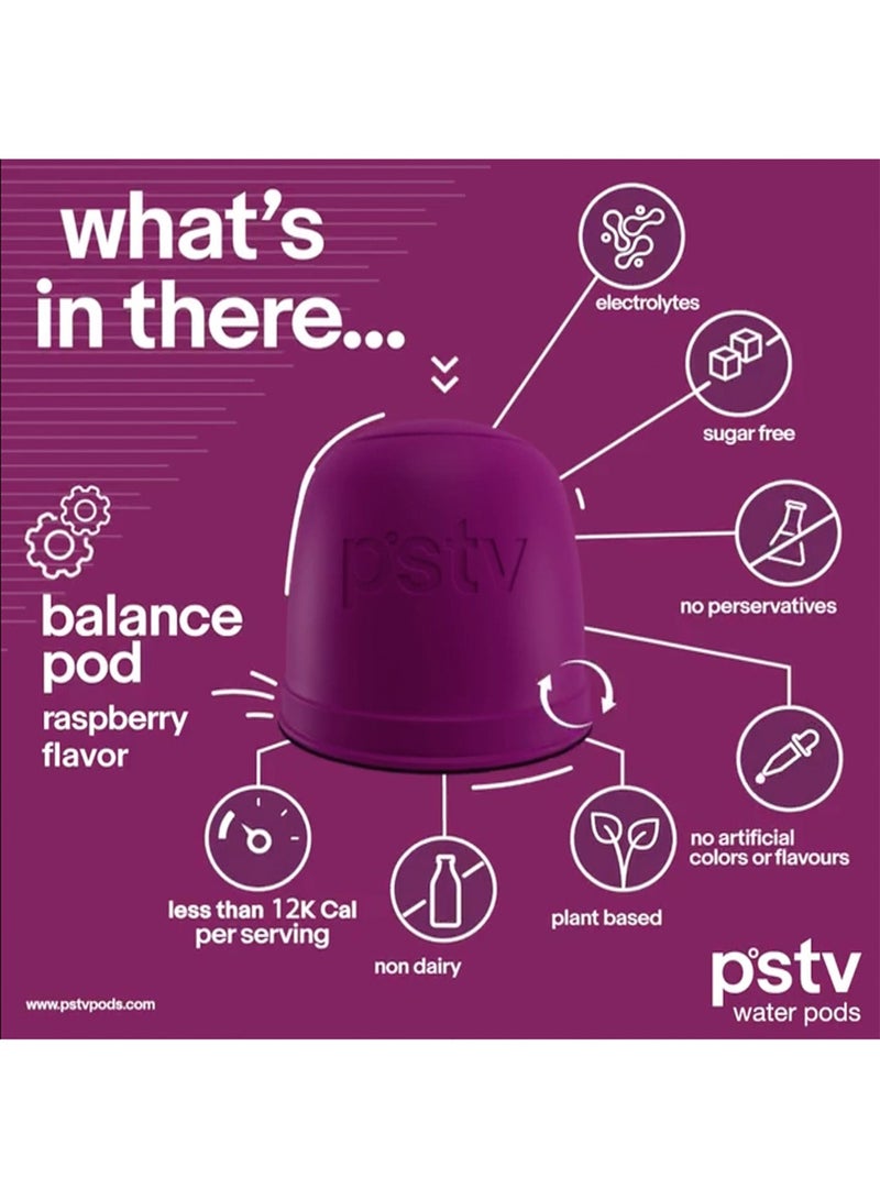 Water Pods - Balance with Gut Health Support, Prebiotics & Probiotics, and Raspberry Extract