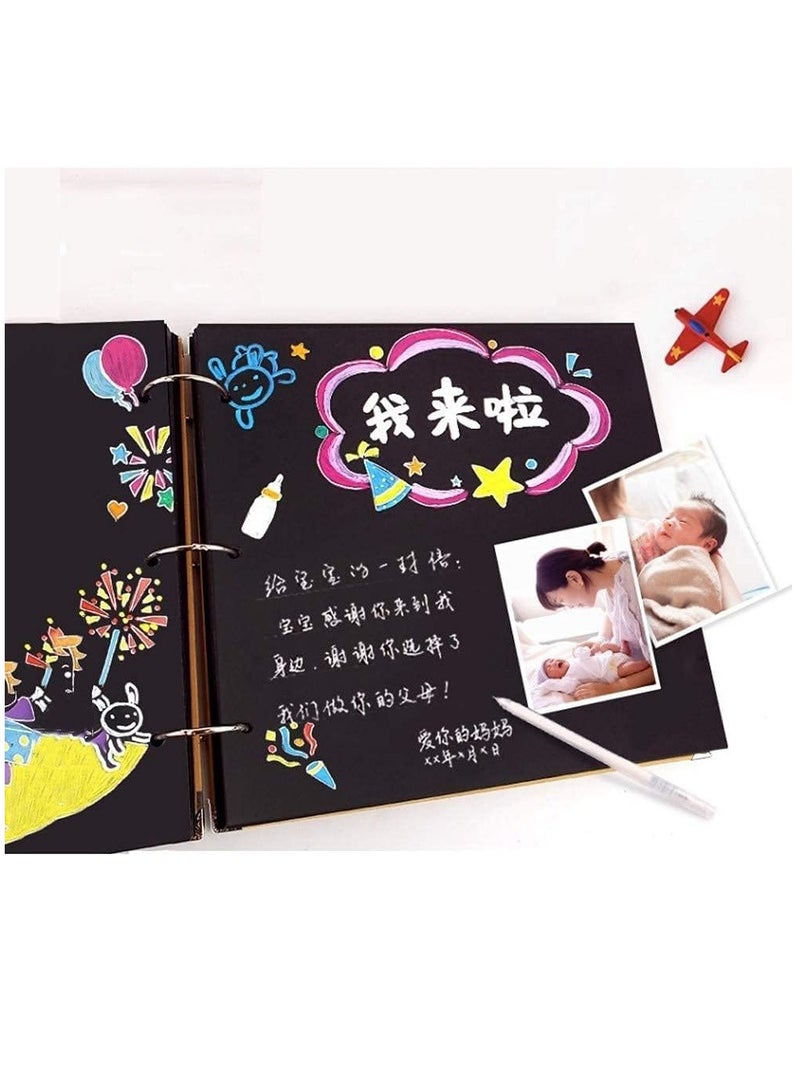 Hard Cover Childhood Memory Book DIY Loose-Leaf Paste Baby Growth Album Fashion Family Growth Album Memory Record Scrapbooks Send Hand-Painted Accessories Tool Materials
