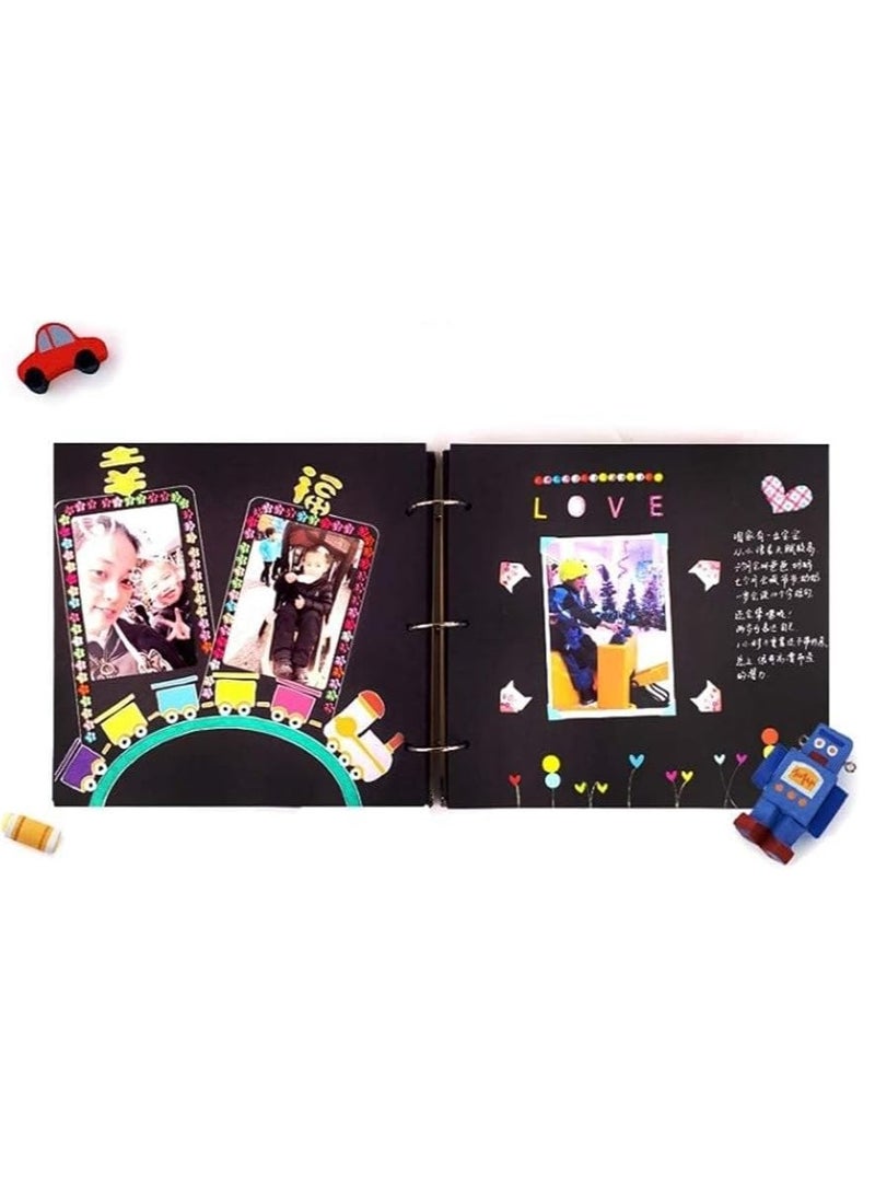 Hard Cover Childhood Memory Book DIY Loose-Leaf Paste Baby Growth Album Fashion Family Growth Album Memory Record Scrapbooks Send Hand-Painted Accessories Tool Materials
