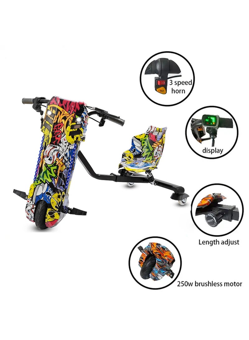 Electric drifting Scooter 3 Wheel Ride On Toy bike for kids with Key and Lights 36V