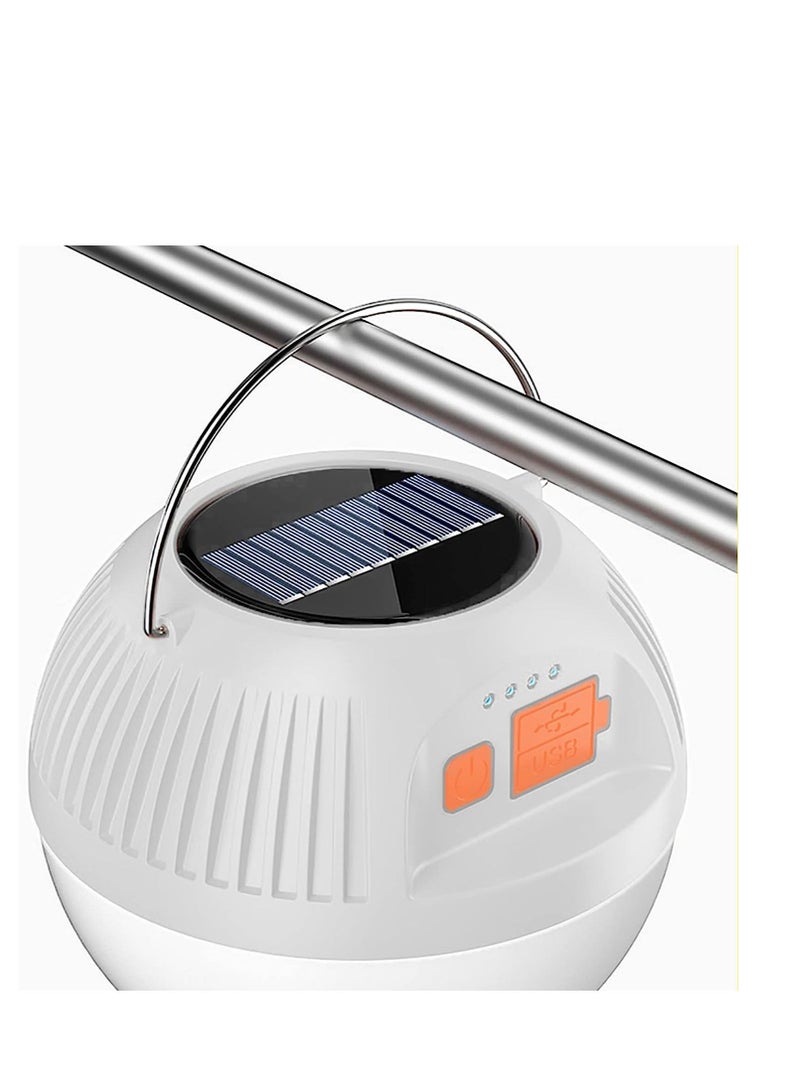 LED Camping Lantern Rechargeable Bedroom Baby Nursery Night Light, Portable Hanging Tent Light Solar Powered Emergency Lights for Outdoors Reading with Hook
