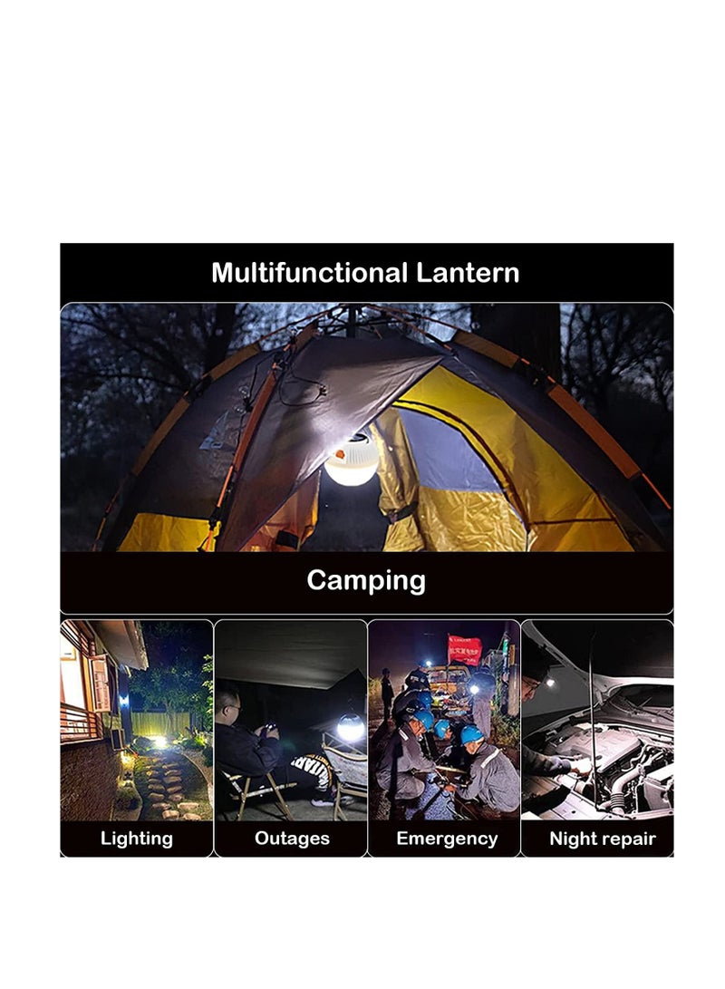 LED Camping Lantern Rechargeable Bedroom Baby Nursery Night Light, Portable Hanging Tent Light Solar Powered Emergency Lights for Outdoors Reading with Hook