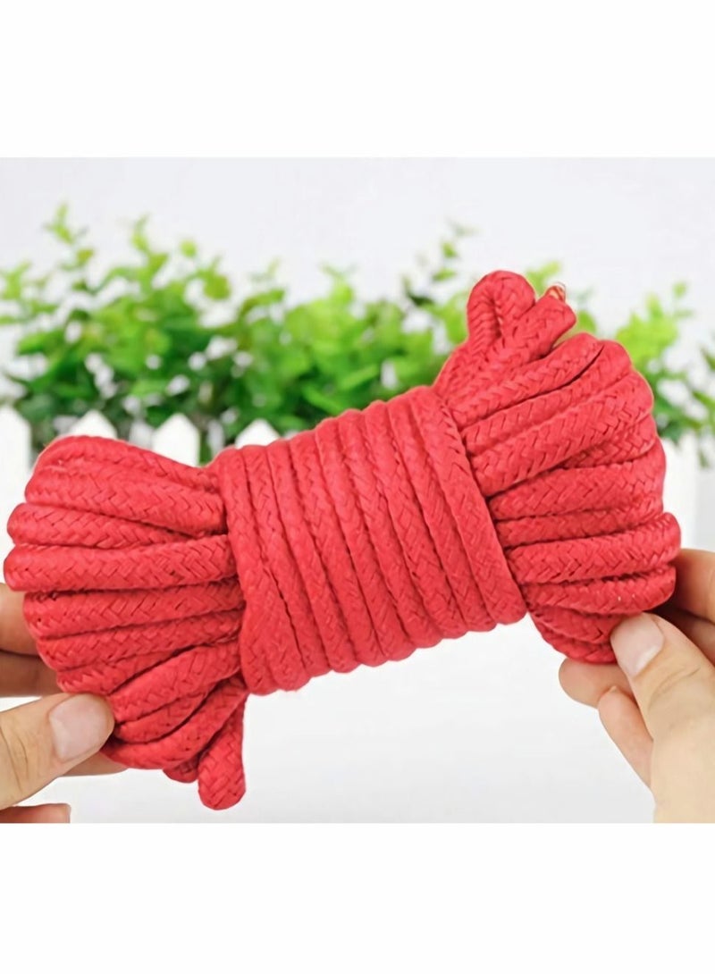 2 Roll 10M Soft Red Cotton Rope, for Wall Hanging, Decor Crafts Projects, Macrame Knotting, and Home Decoration