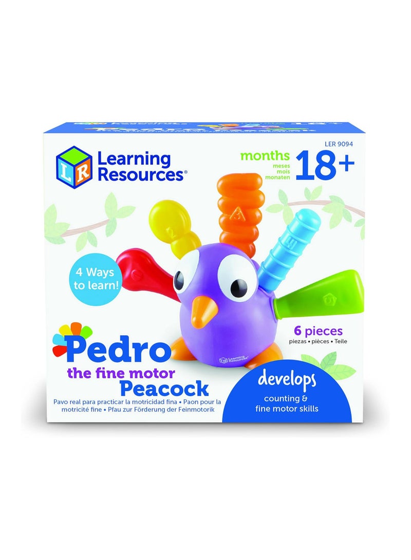 Learning Resources Pedro the Fine Motor Peacock  6 pieces