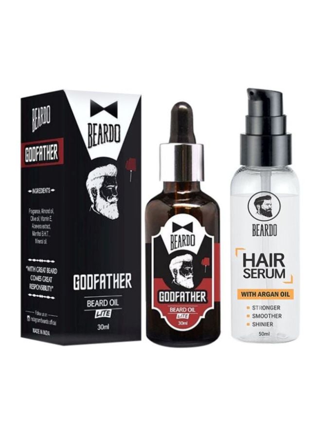 Godfather Beard Oil Lite With Hair Serum Beard Oil 30, Hair Serum With Argan Oil 50ml