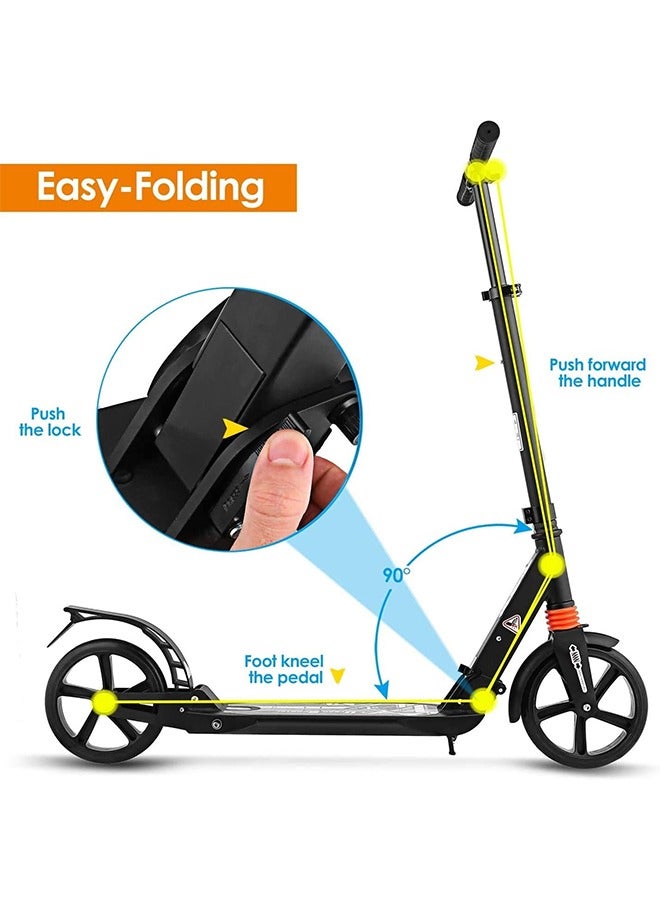 Hight-Adjustable Urban Scooter Folding Kick Scooter With Big Wheels Over 10 years old and adults