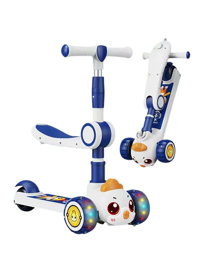 Baby/Kids 3 Wheel Scooter Outdoor & Sports Scooter Toy with Seat LED Light Up Wheels Height Adjustable Handle Suitable from 3-6 Years